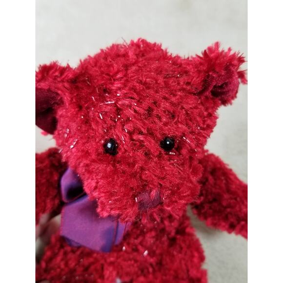Russ Berrie Sizzles Red Bear Valentine's Day 8" Stuffed Animal Plush Vintage - Picture 6 of 7
